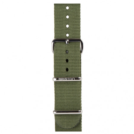 Bracelet vert militaire/ acier - Briston - Par Monts et Par Vaux