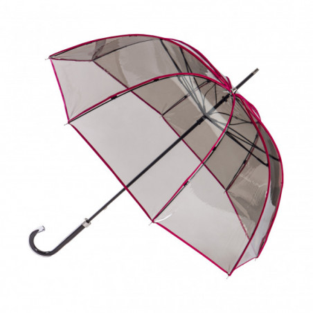 Parapluie transparent fumé bordé rose - Piganiol - Par Monts et Par Vaux