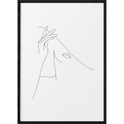 Line Art Femme chapeau - L'Afficherie - Par Monts et Par Vaux - cadre