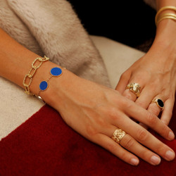 Bracelet Hera émail bleu - Collection Constance - Par Monts et Par Vaux - portée