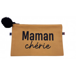 Pochette Maman chérie - jaune - Toiles Chics - Par Monts et Par Vaux